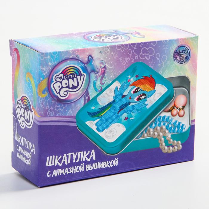 Алмазная мозаика Hasbro на шкатулке Рейнбоу Деш, My Little Pony 8.5х11.5 см