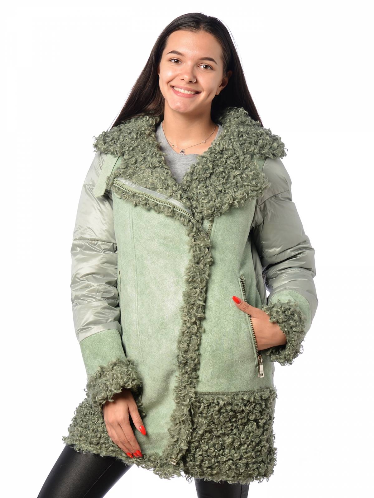 Куртка женская EVACANA 3986 зеленая 44 RU