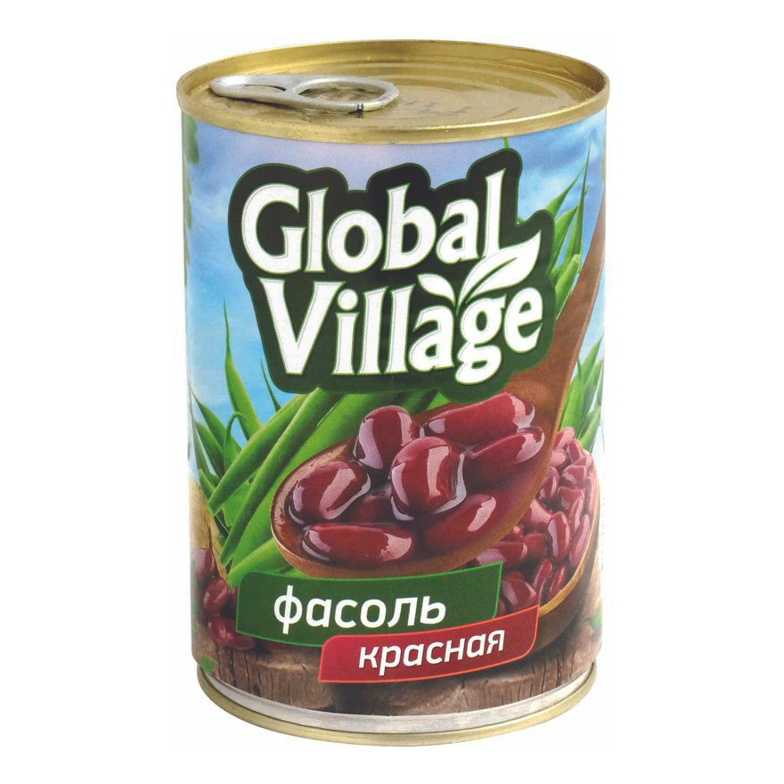 Фасоль Global Village красная в собственном соку 425 мл