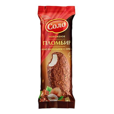 

Мороженое пломбир Соло эскимо шоколад-орех бзмж 70 г