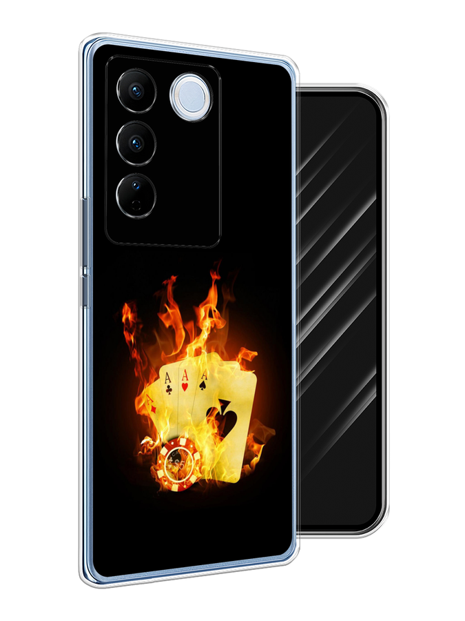 

Чехол Awog на Vivo V27/V27 Pro "Горящие карты", Черный;оранжевый, 268550-9