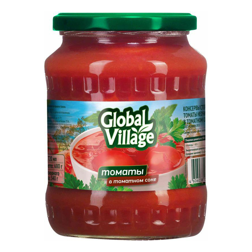Томаты Global Village в томатном соке 680 г