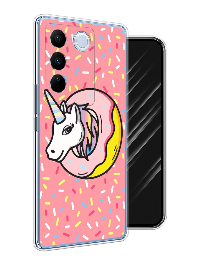 

Чехол Awog на Vivo V27/V27 Pro "Единорог в пончике", Розовый;желтый;белый, 268550-2