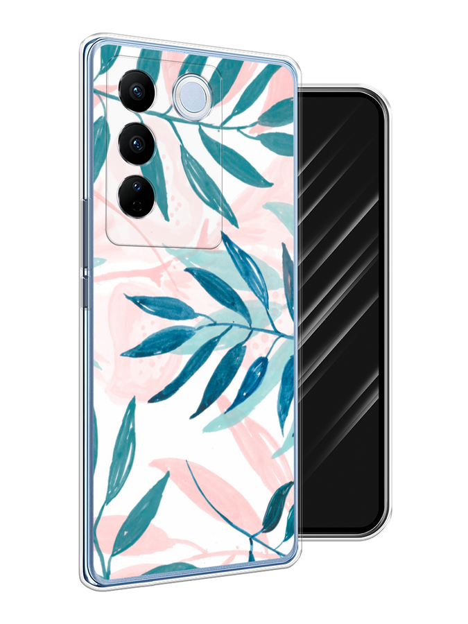

Чехол Awog на Vivo V27/V27 Pro "Акварельные веточки", Синий;зеленый;розовый, 268550-7