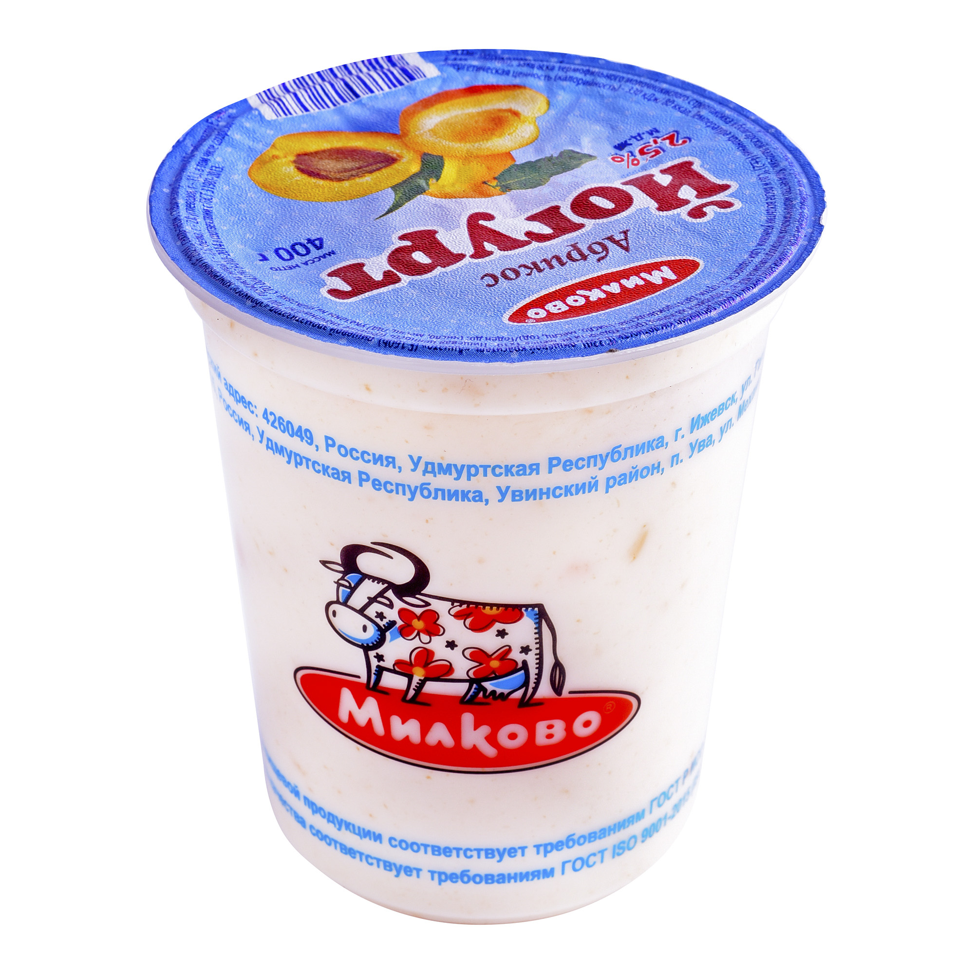

Йогурт Милково абрикос 2,5% бзмж 400 г