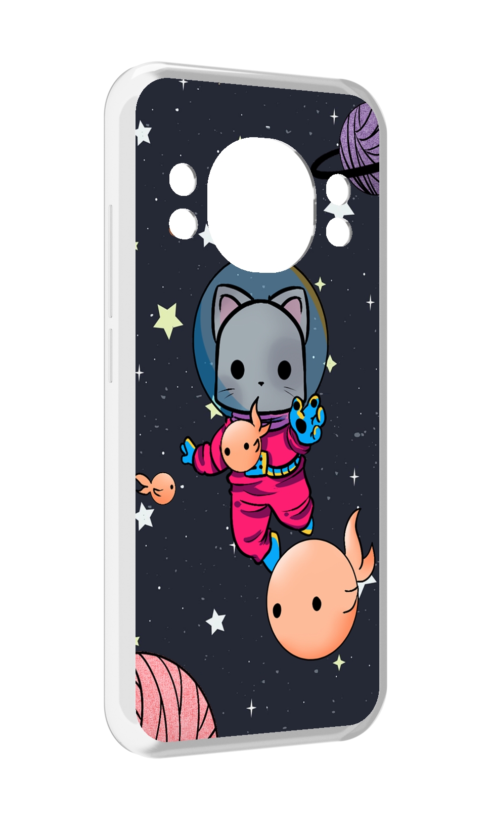 

Чехол MyPads котик-с-рыбкой-в-космосе для Doogee S98 / S98 Pro, Прозрачный, Tocco