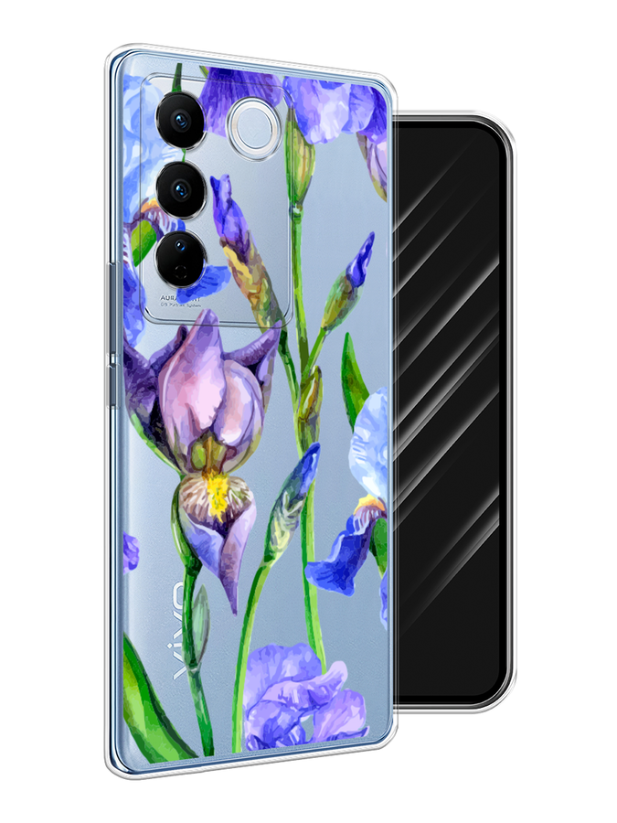 

Чехол Awog на Vivo V27/V27 Pro "Синие ирисы", Фиолетовый;голубой;зеленый, 268550-8