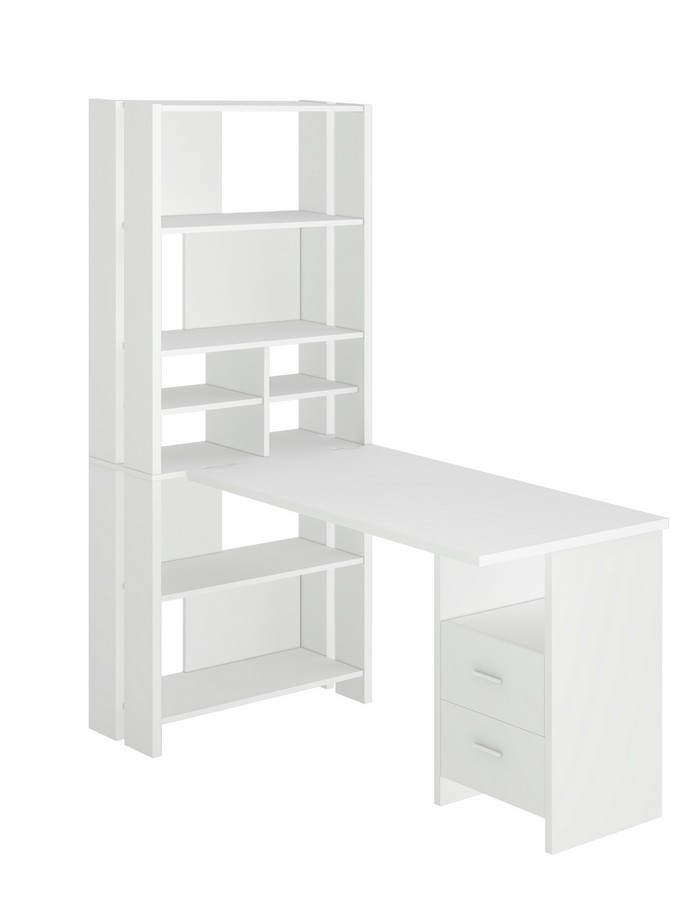 

Стеллаж Мэрдэс СТЛ-ОВХ+С120РПрям БЕ White с тумбой, Белый