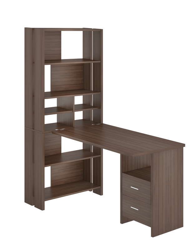 

Стеллаж Мэрдэс СТЛ-ОВХ+С120Прям В Wenge с тумбой, Коричневый