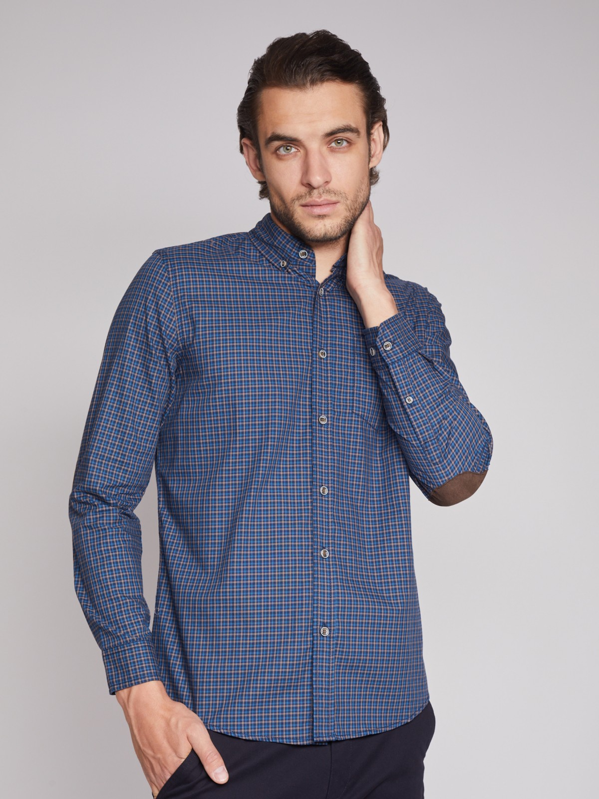 

Рубашка мужская Zolla 012322191043 коричневая 2XL, 012322191043