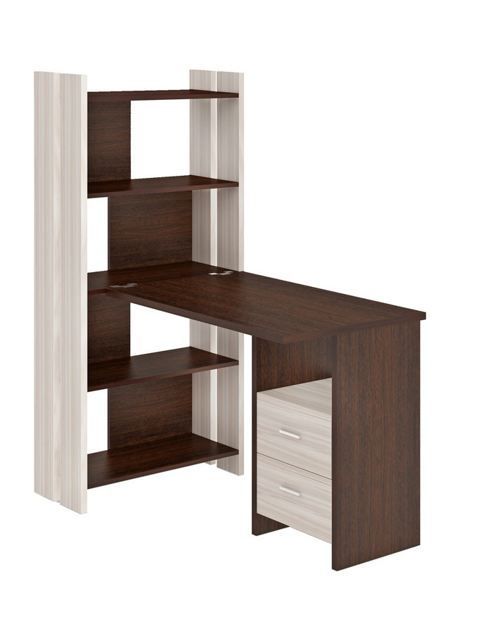 

Стеллаж Мэрдэс СТЛ-ОВ+С100Прям КВ Caramel / Wenge с тумбой, Бежевый