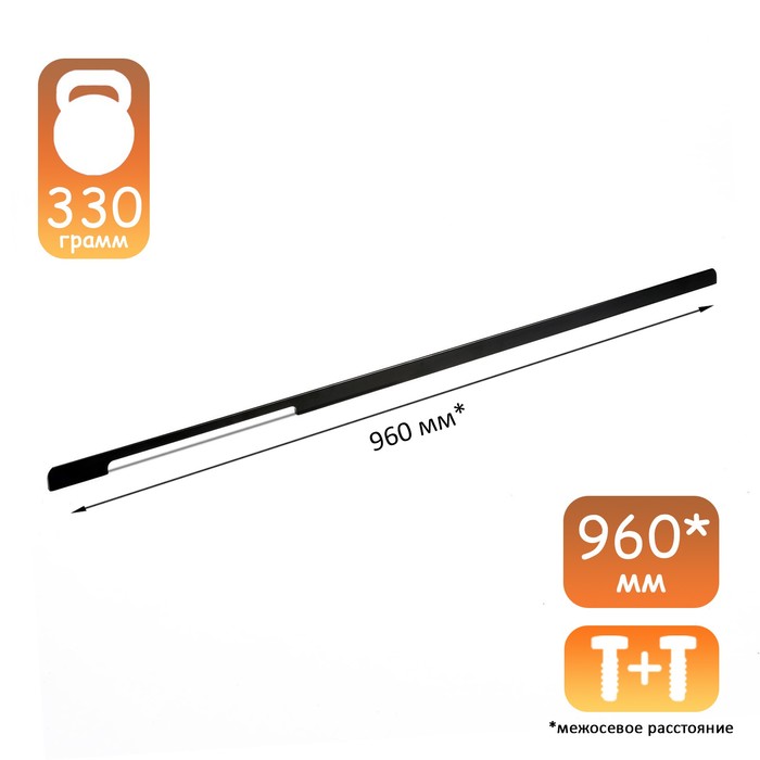 

CAPPIO Ручка скоба CAPPIO RSC104, алюминий, м/о 960, цвет черный