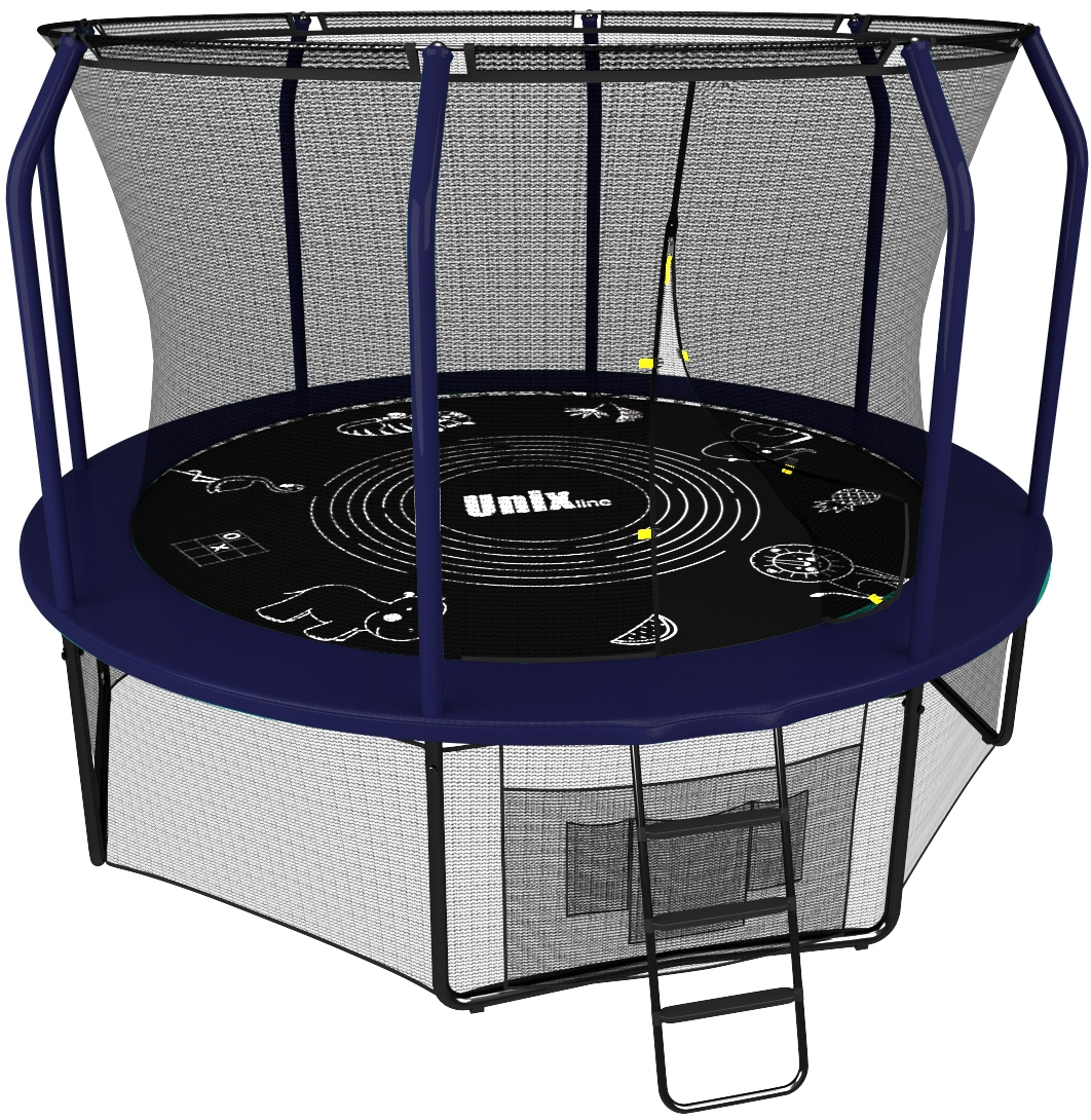 

Батут UNIX Supreme Game с сеткой и лестницей 244 см, blue, Supreme Game