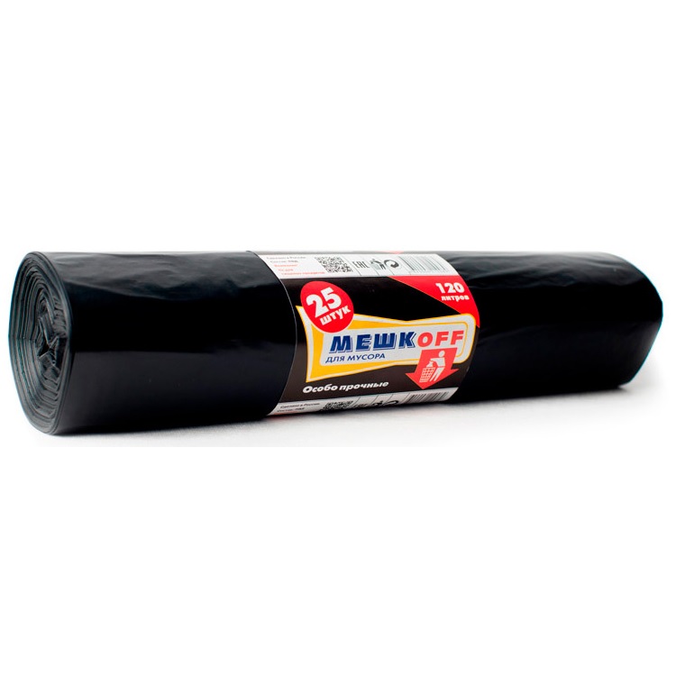 Пакеты мусорные Мешкoff 120л 40мкм черный в рулоне уп.ак.:25шт. KR-00001841