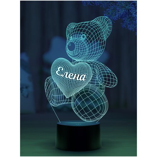 

Сувенирный ночник Amstek "Мишка именной Елена"