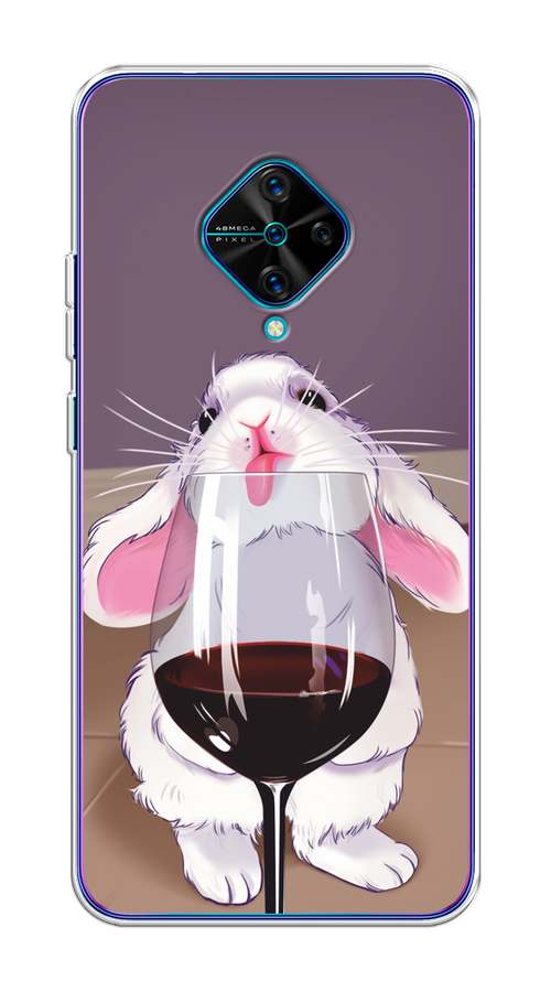 

Чехол на Vivo V17/Y9s "Кролик с бокалом", Белый;розовый;красный, 262450-1