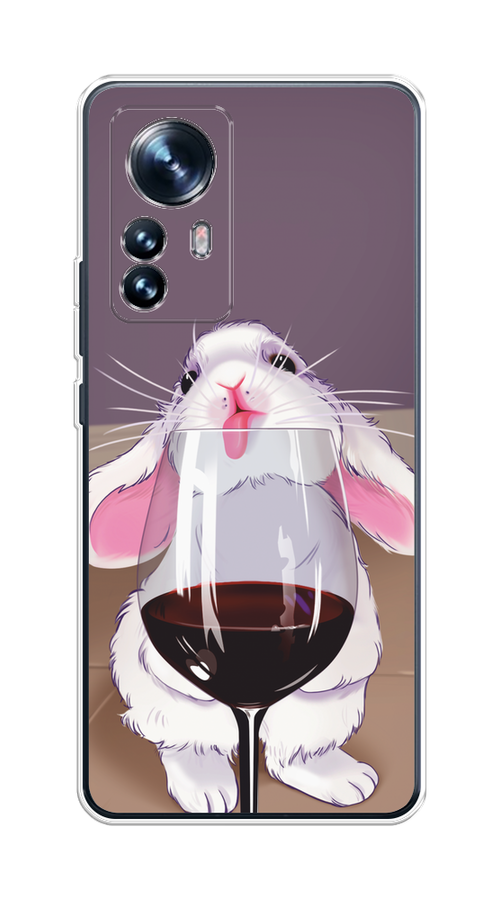 

Чехол на Xiaomi 12/12X/12S "Кролик с бокалом", Белый;розовый;красный, 316050-1