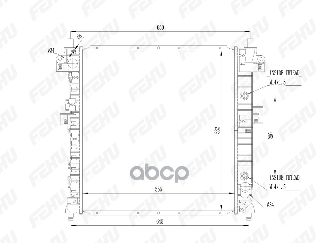 Fehu Радиатор Охлаждения Ssangyong Kyron/Actyon 05- Mt