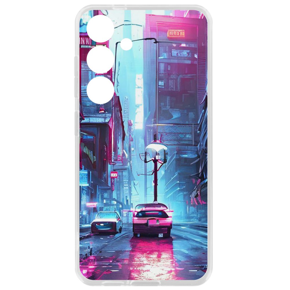 Чехол-накладка Krutoff Clear Case Киберпанк Улица для Samsung Galaxy S24+