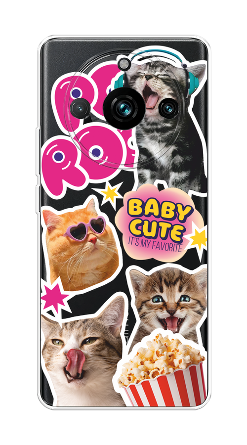 

Чехол на Realme 11 Pro Plus "Popcorn cats", Серый;коричневый;розовый, 2514350-1