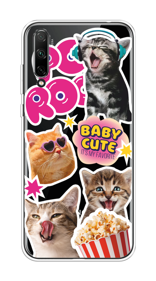

Чехол на Honor 30i "Popcorn cats", Серый;коричневый;розовый, 6104050-1