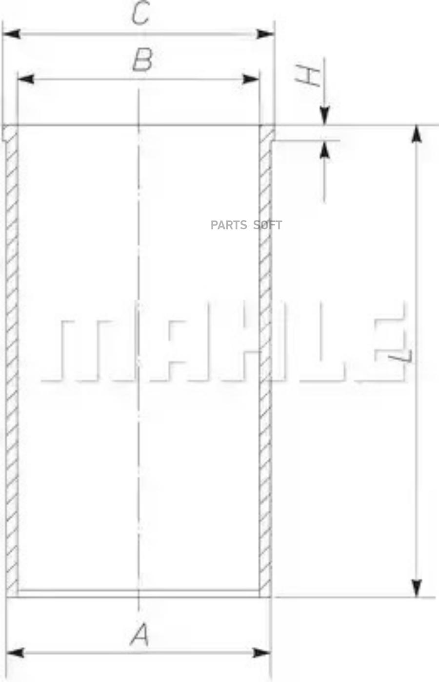 MAHLE Гильза dm=75.00 FORD 1,6TDCi / CITROEN/PEUGEOT 1,6HDi 03>