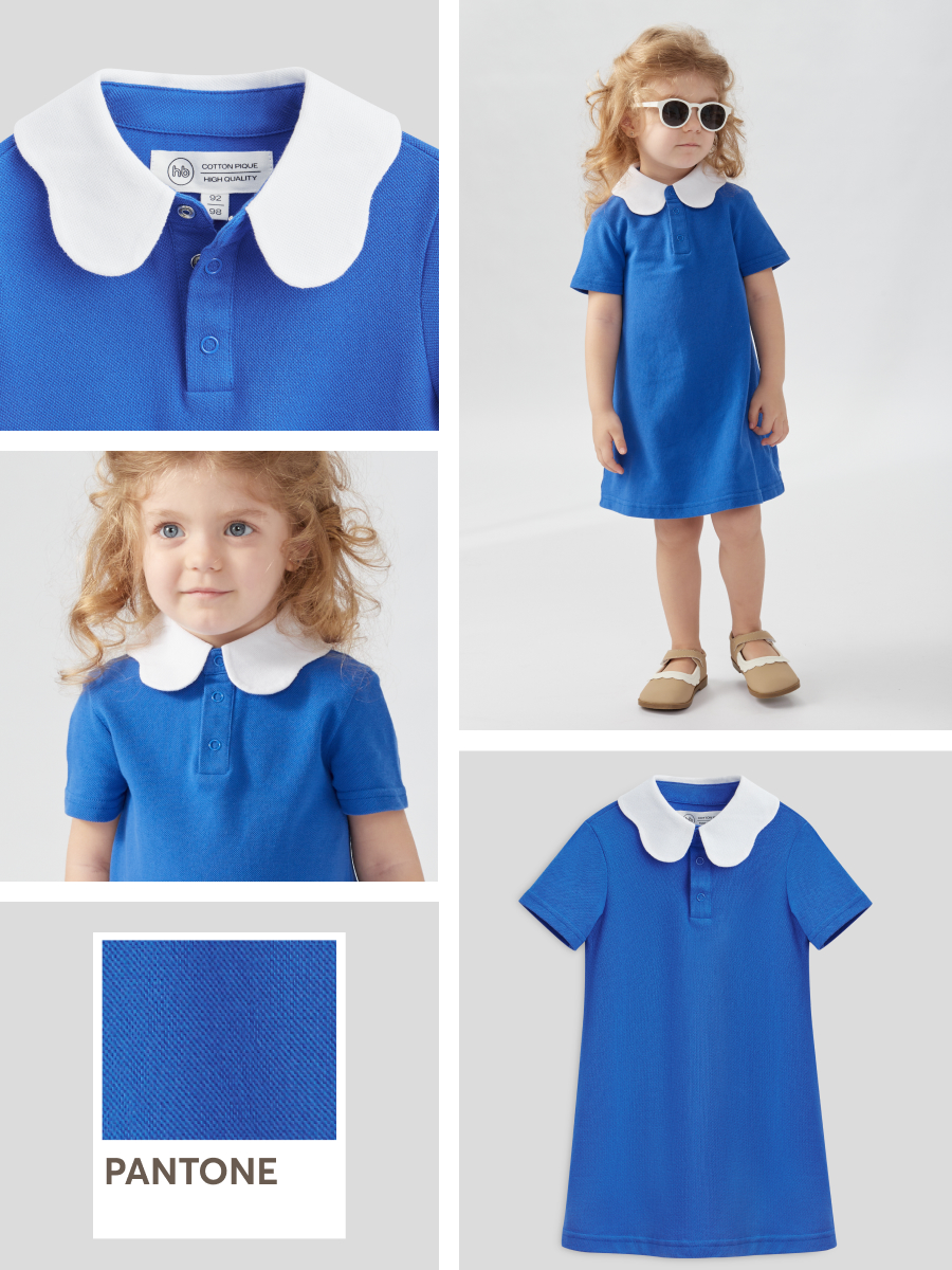 Платье детское Happy Baby 88202, dark-blue, 92 футболка с коротким рукавом и дизайнерскими акцентами красная button blue 98
