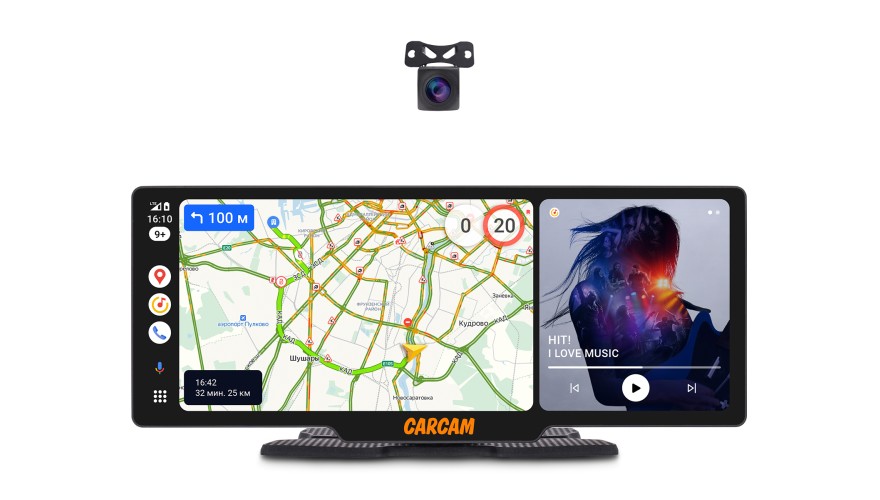Автомобильный видеорегистратор CARCAM Android GPS Dashboard A5 + Rear View Camera