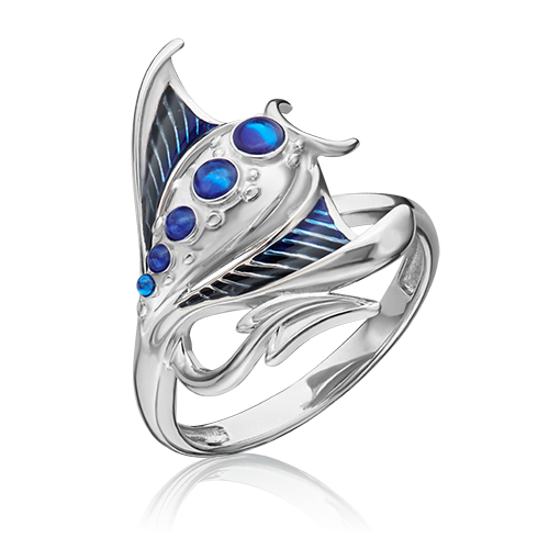 

Кольцо из серебра р.  PLATINA jewelry 01-5480-00-000-0200-68, эмаль, 01-5480-00-000-0200-68