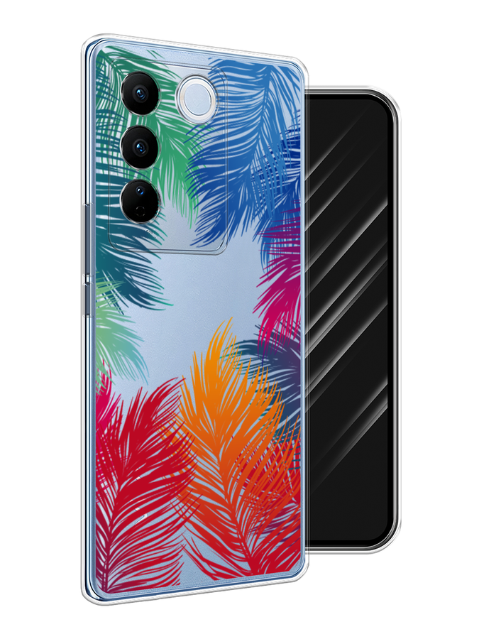 

Чехол Awog на Vivo V27/V27 Pro "Рамка из перьев", Красный, 268550-4