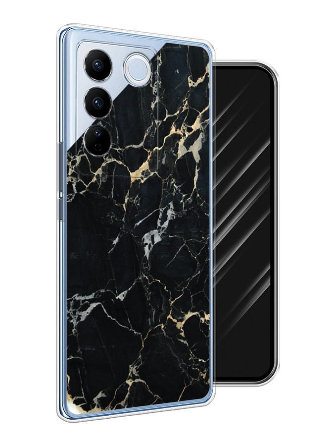 

Чехол Awog на Vivo V27/V27 Pro "Черный мрамор уголок", Черный;золотистый, 268550-3