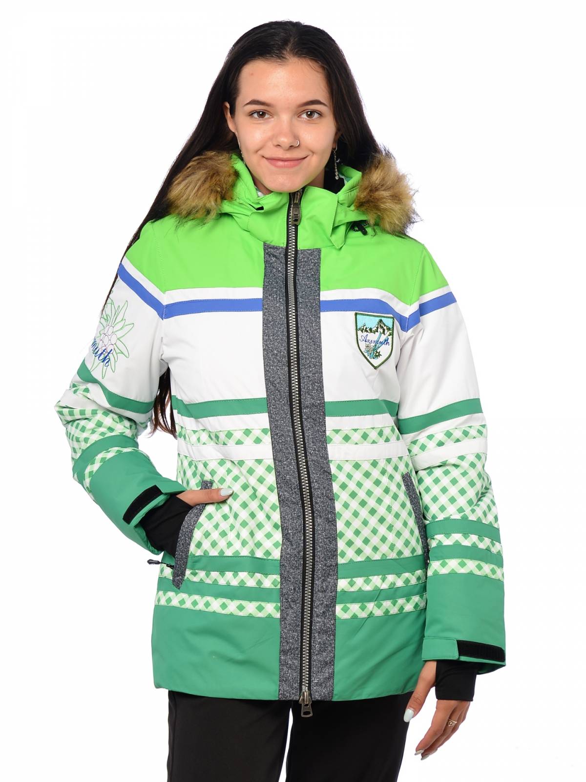 Горнолыжная куртка женская AZIMUTH 15515 размер 46, зеленый