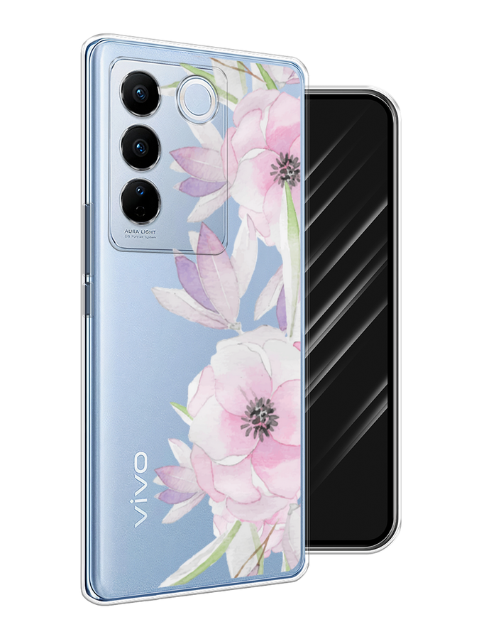 

Чехол Awog на Vivo V27/V27 Pro "Нежные анемоны", Розовый;черный;фиолетовый, 268550-8