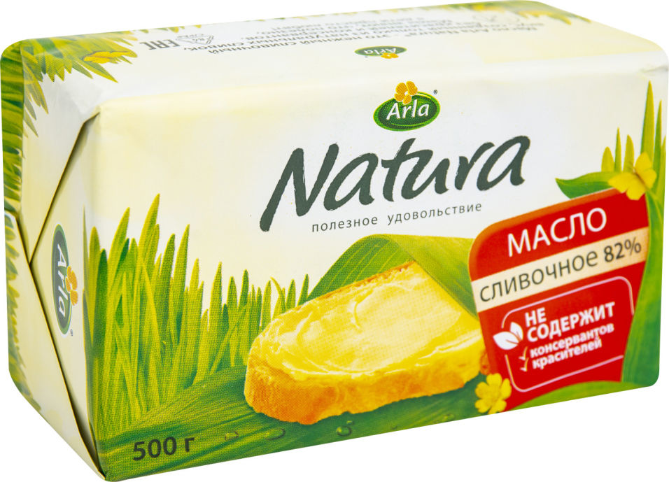 фото Сливочное масло arla natura 82 % 500 г бзмж