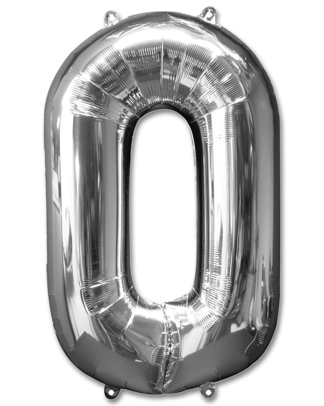 

Фольгированный воздушный шар цифра 0 (Серебро), 51587