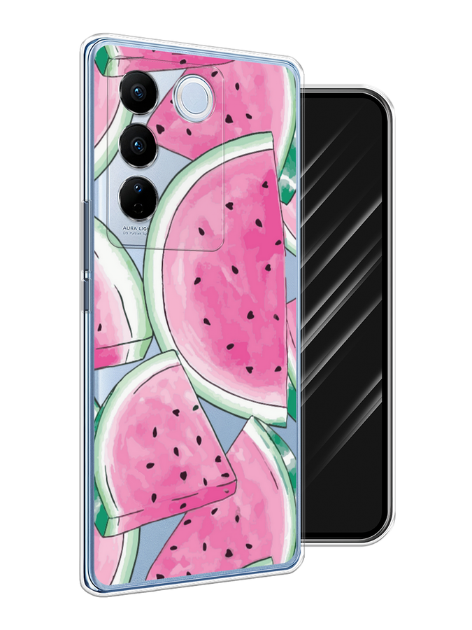 

Чехол Awog на Vivo V27/V27 Pro "Акварельные арбузы", Зеленый;белый;розовый, 268550-10
