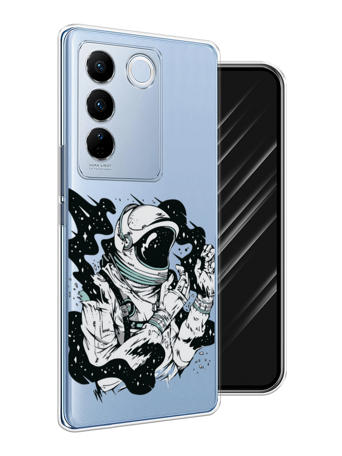 

Чехол Awog на Vivo V27/V27 Pro "Космонавт арт", Черный;бежевый;белый, 268550-7