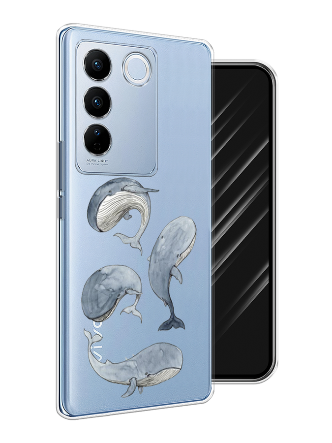 

Чехол Awog на Vivo V27/V27 Pro "Киты", Голубой;белый;прозрачный, 268550-1