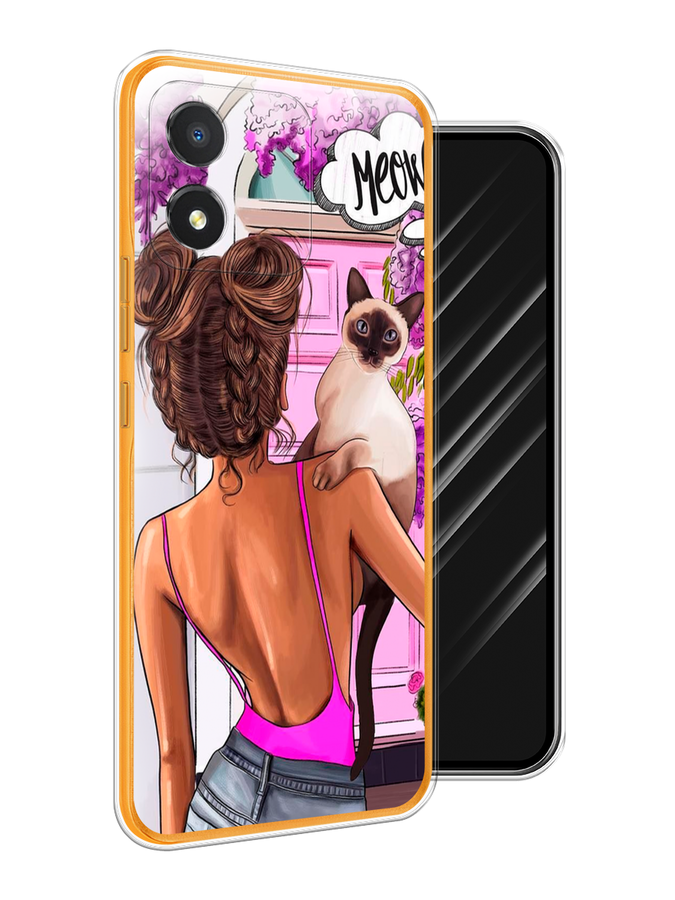 

Чехол Awog на Honor X5 "Девушка с кошкой", Розовый;коричневый, 6120950-1