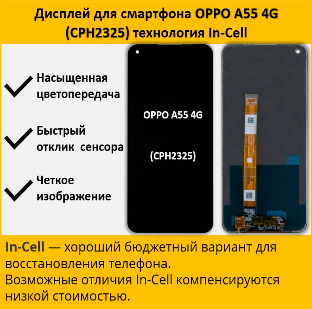 Дисплей для смартфона OPPO A55 4G (CPH2325),технология In-Cell
