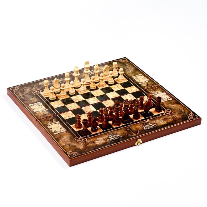 

Sima-land "Морская карта", доска-дерево 50х50 см, фигуры-дерево, король h 8,8 см