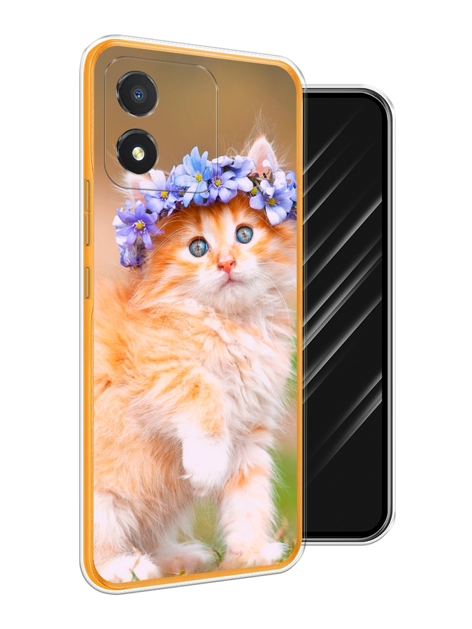 

Чехол Awog на Honor X5 "Рыжий кот в венке", Коричневый;синий, 6120950-1