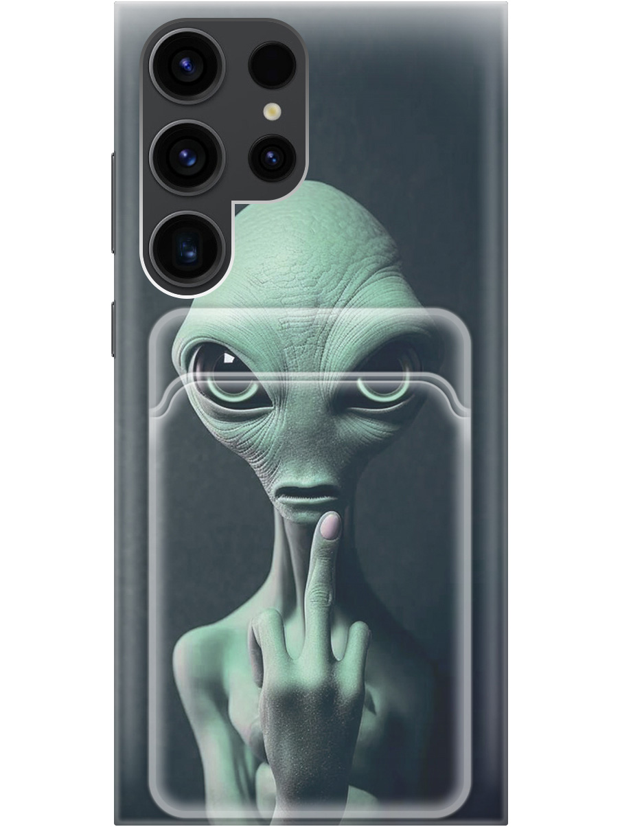 

Силиконовый чехол на Samsung Galaxy S23 Ultra с рисунком "Инопланетянин", Зеленый;синий;черный, 20011962