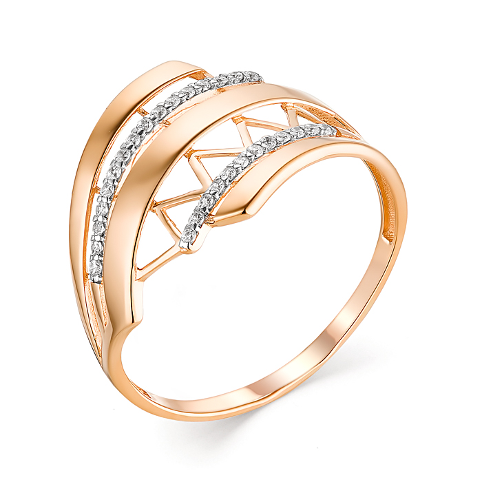 

Кольцо из красного золота с фианитом р. 19 Яхонт Ювелирный 218251, 218251