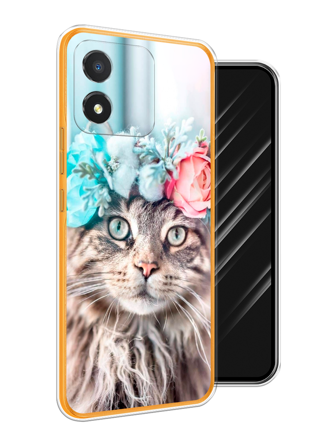 

Чехол Awog на Honor X5 "Кот в венке", Серый;голубой;розовый, 6120950-2