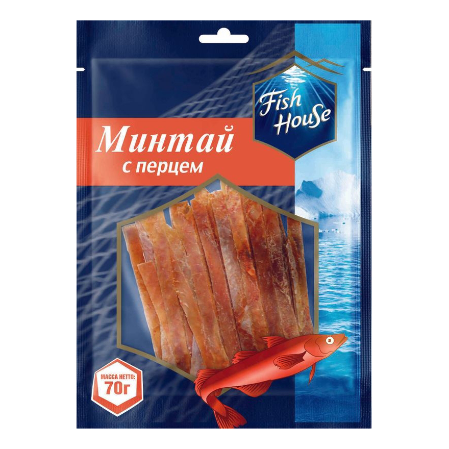 Минтай Fish House вяленый соломка c перцем 70 г