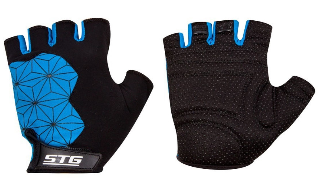 Велоперчатки STG Х95306, black/blue, L