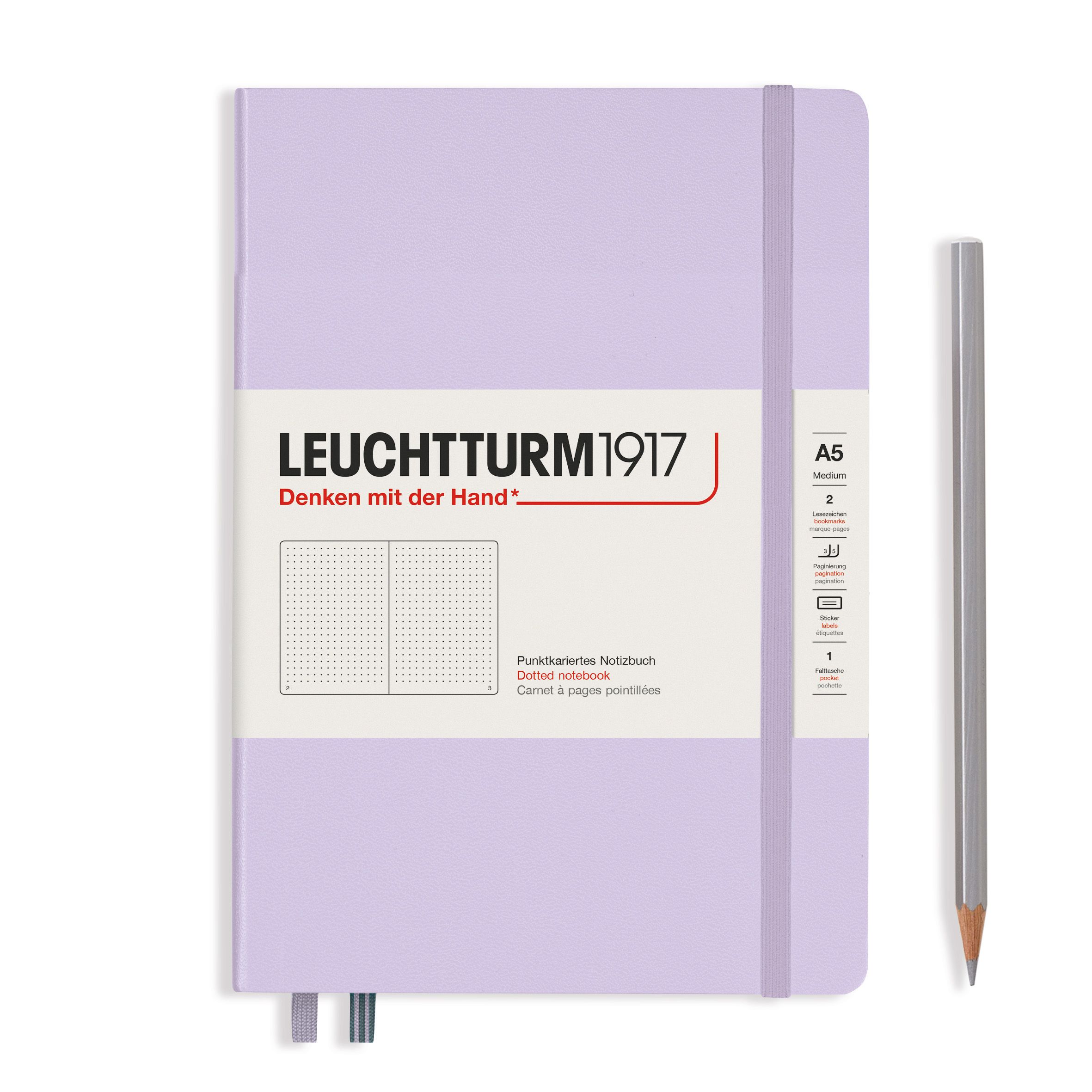 

Блокнот Leuchtturm Smooth Colours А5 в точку 125л сиреневый твердая обложка