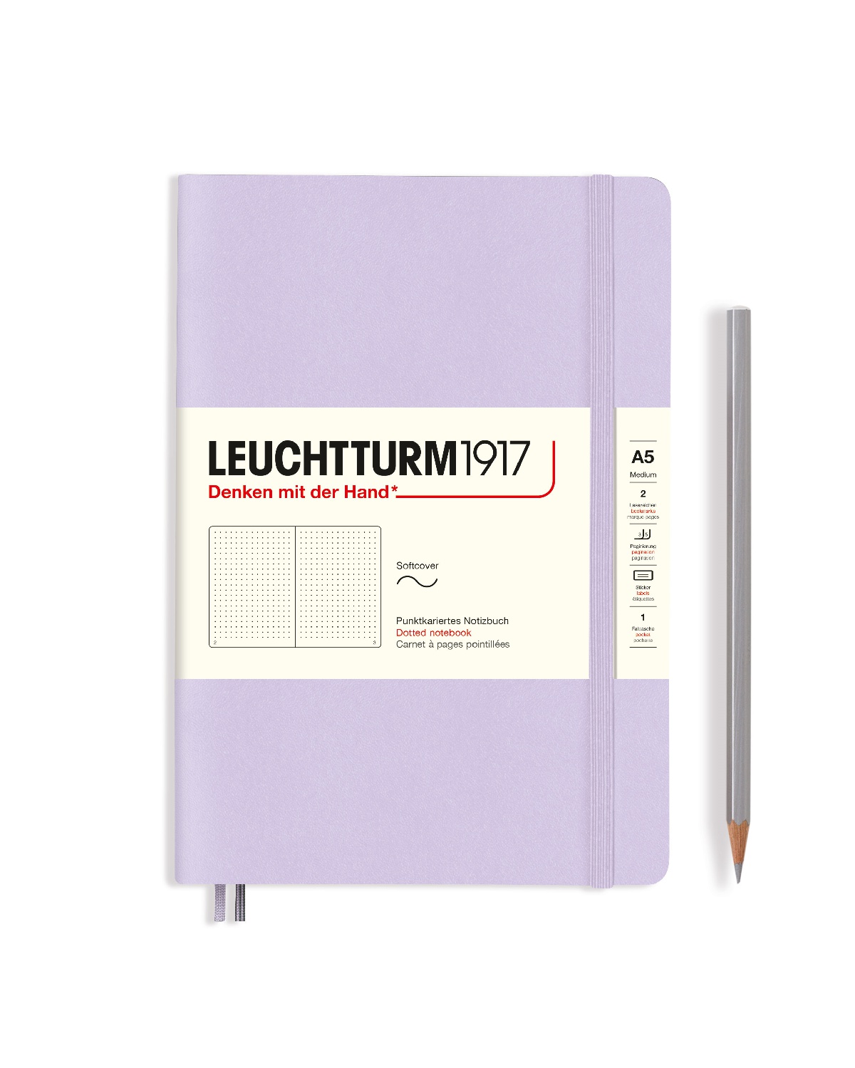 

Блокнот Leuchtturm Smooth Colours А5 в точку 61л сиреневый мягкая обложка