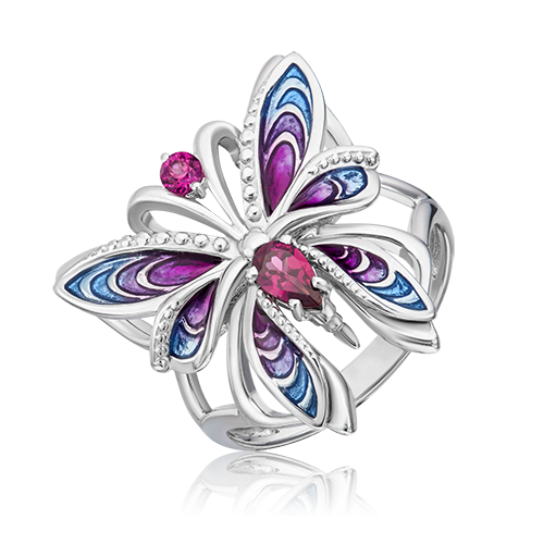 

Кольцо из серебра р.17 PLATINA jewelry 01-5484-00-204-0200-69, гранат/эмаль, 01-5484-00-204-0200-69